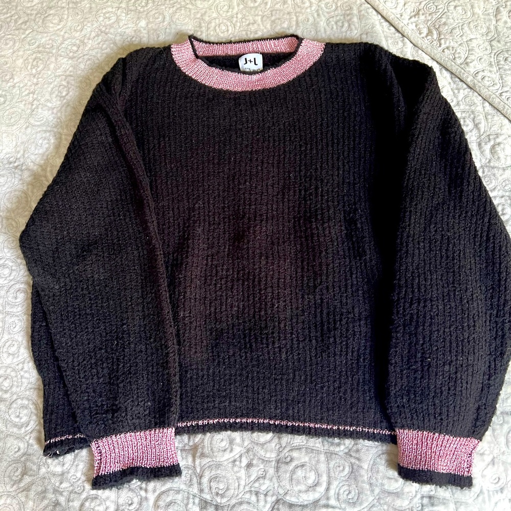 Cute black and metallic pink sweater